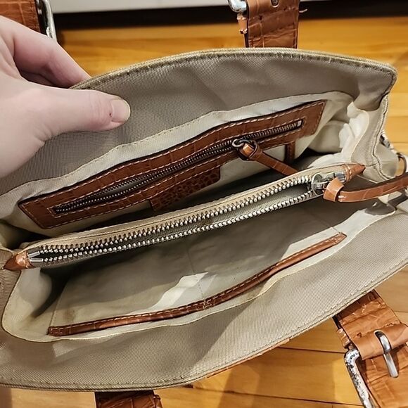 Vtg Michael Buckle Flap Hobo Shoulder Bag Purse Camel Saddle Y2k READ DAMAGE - Picture 14 of 15